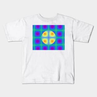 Pink and Yellow Fractal Dots and Squares Kids T-Shirt